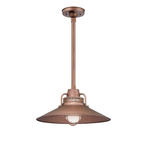 R Series 1-Light Stem Hung Railroad Shade Copper (670|RRRS18-CP)