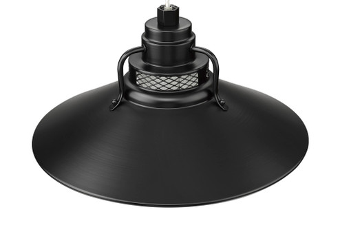 R Series 1-Light Stem Hung Railroad Shade Satin Black (670|RRRS18-SB)