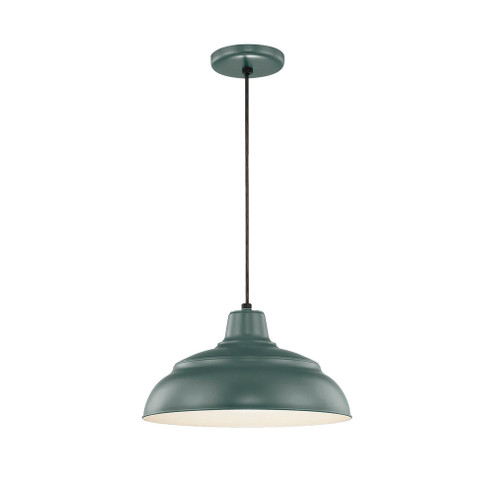 R Series 1-Light Cord Hung Warehouse Satin Green (670|RWHC14-SG)