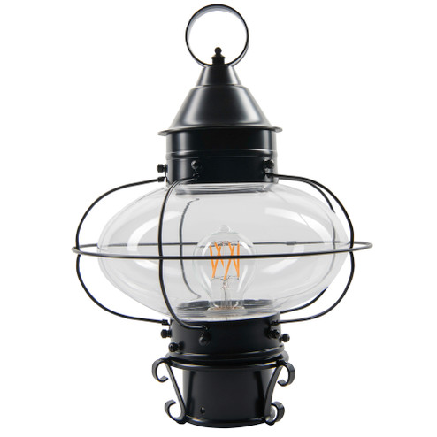 Cottage Onion Outdoor Post Lantern - Black with Clear Glass (148|1321-BL-CL)