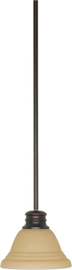 Empire - 1 Light 7'' Mini Pendant with Champagne Linen Washed Glass - Mahogany Bronze Finish (81|60/1277)