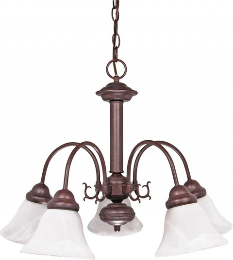Ballerina; 5 Light; 24 in.; Chandelier with Alabaster Glass Bell Shades; Old Bronze Finish (81|60/183)