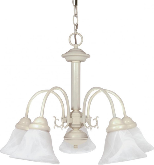 Ballerina - 5 Light Chandelier with Alabaster Glass - Textured White Finish (81|60/187)