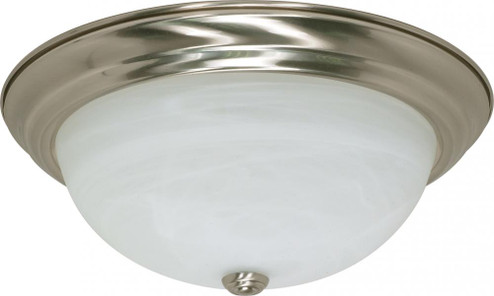 3 Light; 15 in.; Flush Mount; Alabaster Glass; Brushed Nickel Finish (81|60/199)