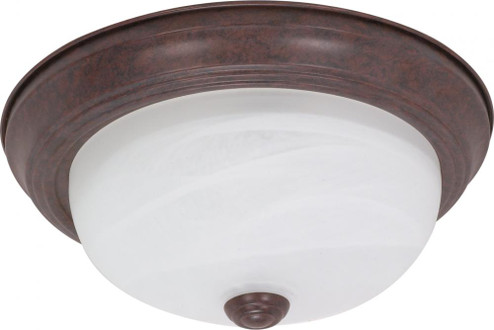 2 Light; 13 in.; Flush Mount; Alabaster Glass; Old Bronze Finish (81|60/206)