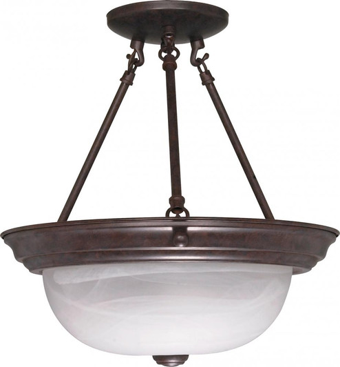 2 Light; 13 in.; Semi-Flush; Alabaster Glass; Old Bronze Finish (81|60/209)