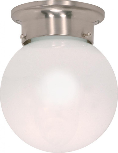 1 Light; 6 in.; Ceiling Mount; White Ball; Brushed Nickel Finish (81|60/245)