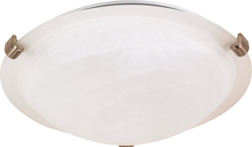 1 Light; 12 in.; Flush Mount; Tri-Clip with Alabaster Glass; Brushed Nickel Finish (81|60/270)