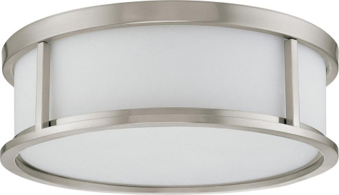Odeon - 3 Light 17'' Flush Dome withSatin White Glass - Brushed Nickel Finish (81|60/2864)