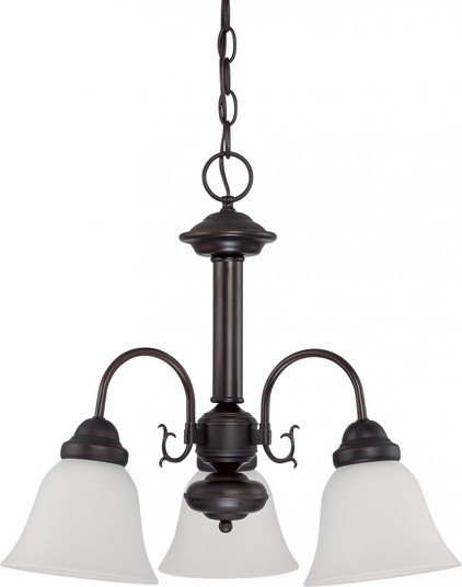 Ballerina; 3 Light; 20 in.; Chandelier with Frosted White Glass; Mahogany Bronze Finish (81|60/3142)