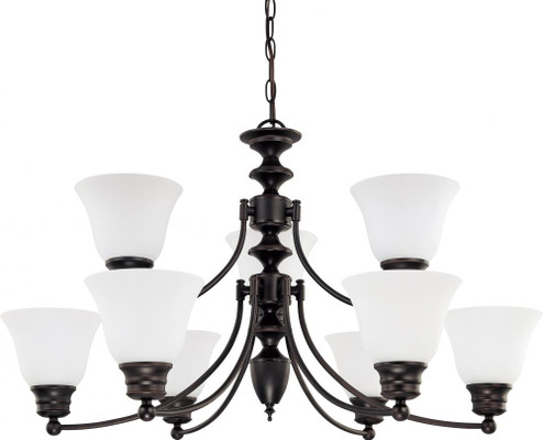 Empire - 9 Light Chandelier with Frosted White Glass - Mahogany Bronze Finish (81|60/3171)