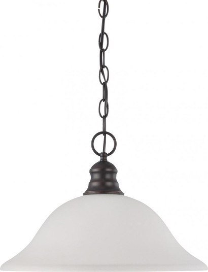 1 Light; 16 in.; Pendant with Frosted White Glass; Mahogany Bronze Finish (81|60/3173)