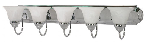 Ballerina; 5 Light; 36 in.; Vanity with Alabaster Glass Bell Shades; Polished Chrome Finish (81|60/319)