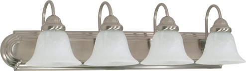 Ballerina; 4 Light; 30 in.; Vanity with Alabaster Glass Bell Shades; Brushed Nickel Finish (81|60/322)
