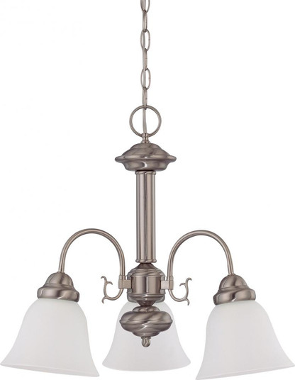 Ballerina; 3 Light; 20 in.; Chandelier with Frosted White Glass; Brushed Nickel Finish (81|60/3241)