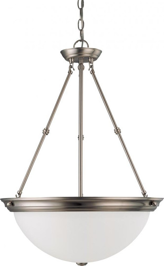 3 Light - 20'' Pendant with Frosted White Glass - Brushed Nickel Finish (81|60/3248)