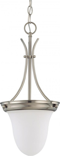 1 Light; 10 in.; Pendant with Frosted White Glass; Brushed Nickel Finish (81|60/3259)