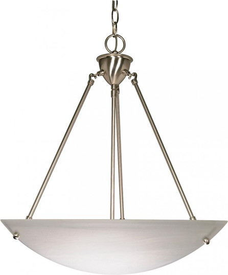 3 Light; 23 in.; Pendant; Alabaster Glass Bowl; Brushed Nickel Finish (81|60/370)