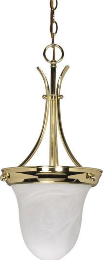 1-Light Bell Pendant Light in Polished Brass Finish with Alabaster Glass (81|60/396)