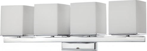 Bento; 4 Light; Vanity Fixture with Satin White Glass; Polished Chrome Finish (81|60/4084)
