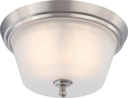Surrey; 2 Light; Flush Dome Fixture with Frosted Glass; Brushed Nickel Finish (81|60/4152)