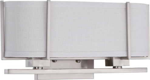 Portia - 2 Light Sconce with Slate Gray Fabric Shades - Brushed Nickel Finish (81|60/4464)