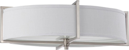 Portia - 6 Light Oval Flush with Slate Gray Fabric Shade - Brushed Nickel Finish (81|60/4469)