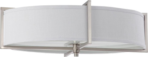 Portia - 6 Light Oval Flush with Slate Gray Fabric Shade - Brushed Nickel Finish (81|60/4469)