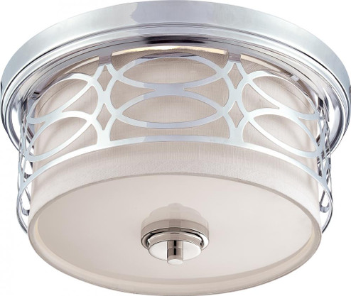 Harlow - 2 Light Flush Dome with Slate Gray Fabric Shade - Polished Nickel Finish (81|60/4627)