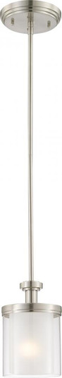 Decker - 1 Light Mini Pendant with Clear & Frosted Glass - Brushed Nickel Finish (81|60/4648)