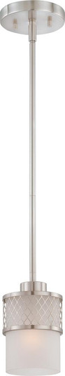 Fusion - 1 Light Mini Pendant with Frosted Glass - Brushed Nickel Finish (81|60/4688)