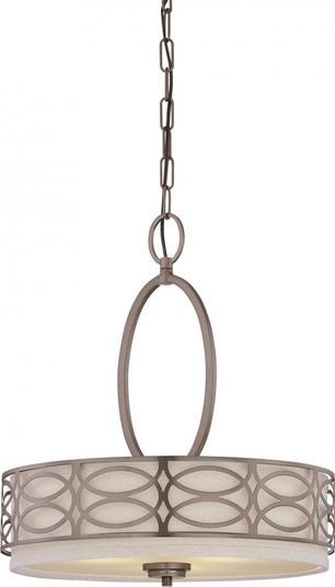 Harlow - 3 Light Pendant with Khaki Fabric Shades - Hazel Bronze Finish (81|60/4720)