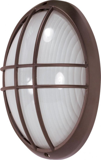 1 Light - 13'' Large Oval Cage Bulkhead - Architectural Bronze Finish (81|60/529)