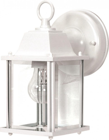 1 Light; 9 in.; Wall Lantern; Cube Lantern with Clear Beveled Glass; White Finish (81|60/636)