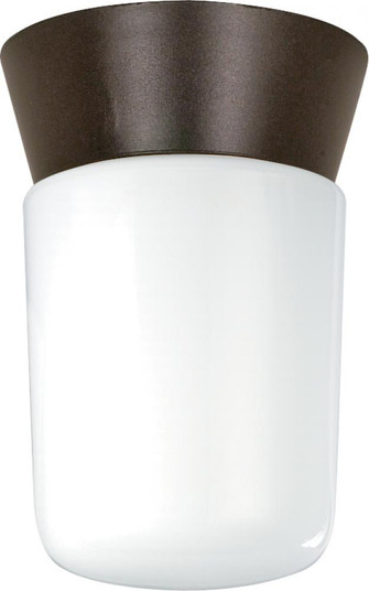 1 Light - 8'' Utility Ceiling with White Glass - Bronzotic Finish (81|SF77/156)