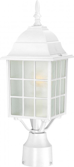 Adams; 1 Light; 17 in.; Outdoor Post with Frosted Glass; White Finish (81|60/4907)