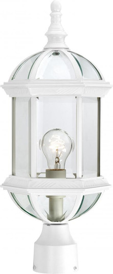 Boxwood; 1 Light; 19 in.; Outdoor Post with Clear Beveled Glass; White Finish (81|60/4974)