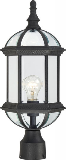 Boxwood - 1 Light 19'' Post Lantern with Clear Beveled Glass - Textured Black Finish (81|60/4976)