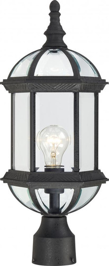 Boxwood; 1 Light; 19 in.; Outdoor Post with Clear Beveled Glass; Textured Black Finish (81|60/4976)