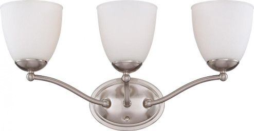 Patton; 3 Light; Vanity Fixture with Frosted Glass; Brushed Nickel Finish (81|60/5033)