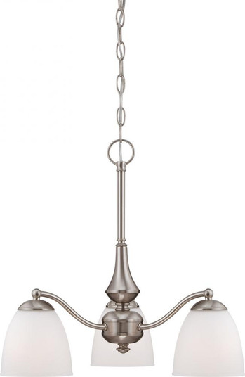 Patton - 3 Light Chandelier (Arms Down) with Frosted Glass - Brushed Nickel Finish (81|60/5042)