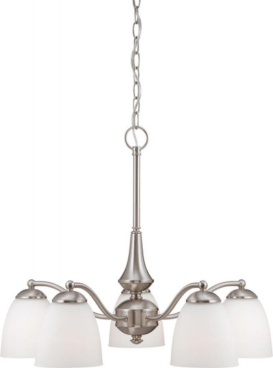Patton - 5 Light Chandelier (Arms Down) with Frosted Glass - Brushed Nickel Finish (81|60/5043)