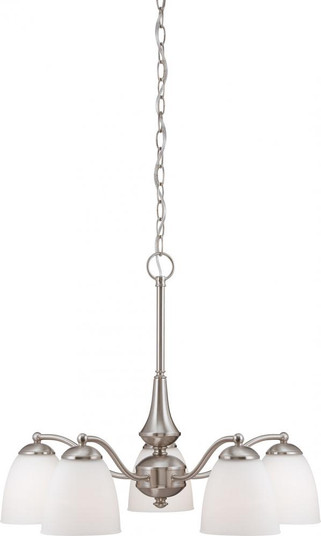Patton; 5 Light; Chandelier (Arms Down) with Frosted Glass; Brushed Nickel Finish (81|60/5043)