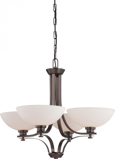 4-Light Hazel Bronze Chandelier with Frosted Glass (81|60/5114)