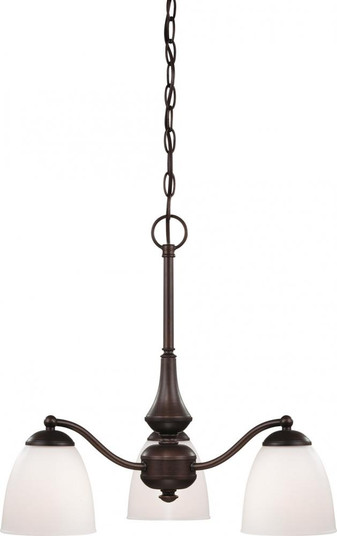 Patton - 3 Light Chandelier (Arms Down) with Frosted Glass - Prairie Bronze Finish (81|60/5142)