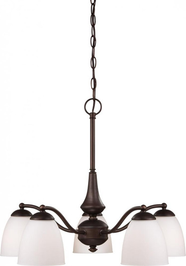 Patton; 5 Light; Chandelier (Arms Down) with Frosted Glass; Prairie Bronze Finish (81|60/5143)