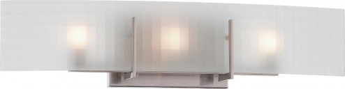 Yogi - 3 Light Halogen Vanity with Etched Frosted Glass - Brushed Nickel Finish (81|60/5187)