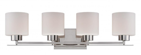 Parallel; 4 Light; Vanity Fixture with Etched Opal Glass; Polished Nickel Finish (81|60/5204)