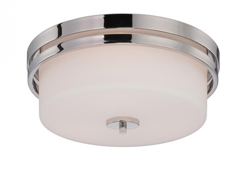 Parallel; 3 Light; Flush Fixture with Etched Opal Glass; Polished Nickel Finish (81|60/5207)