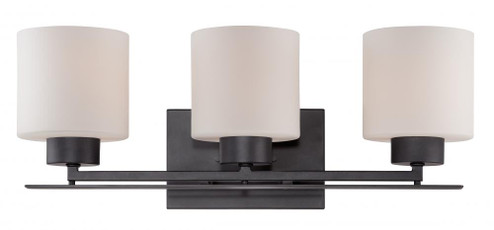Parallel - 3 Light Vanity with Etched Opal Glass - Aged Bronze Finish (81|60/5303)